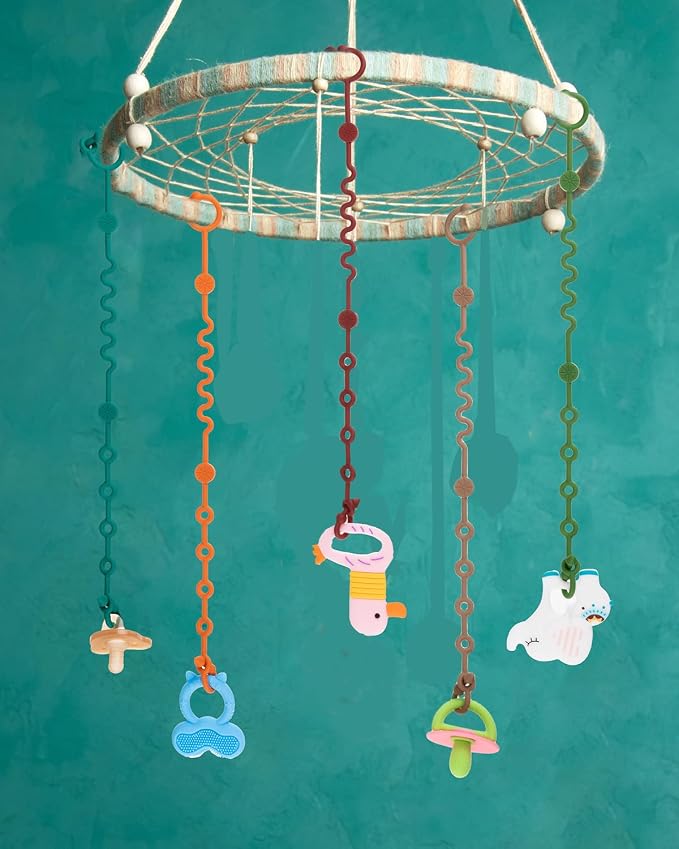 Toy Straps for Baby, Silicone Tether Pacifier Clip, No Throw Travel Essential - Image 6