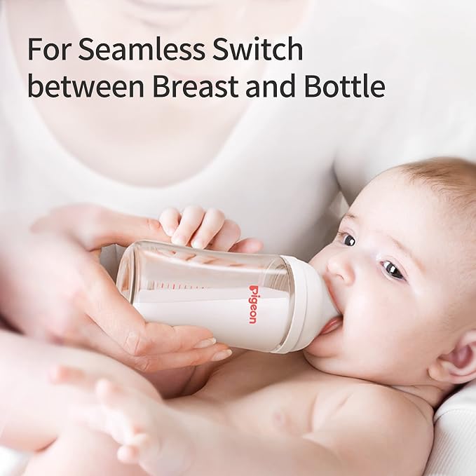 Pigeon Silicone Nipple with Latch-On Line, Natural Feel, 1+ Months - Image 2