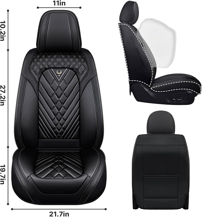 Car Seat Cover Full Set, Waterproof Leather Seat Cover, Front Auto Seat Cover - Image 2