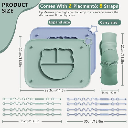 2 Pack Silicone Baby Placemats - Image 2