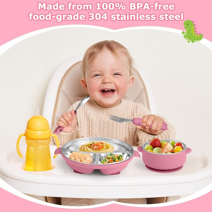 Stainless Steel Baby Plate and Bowl - Image 5