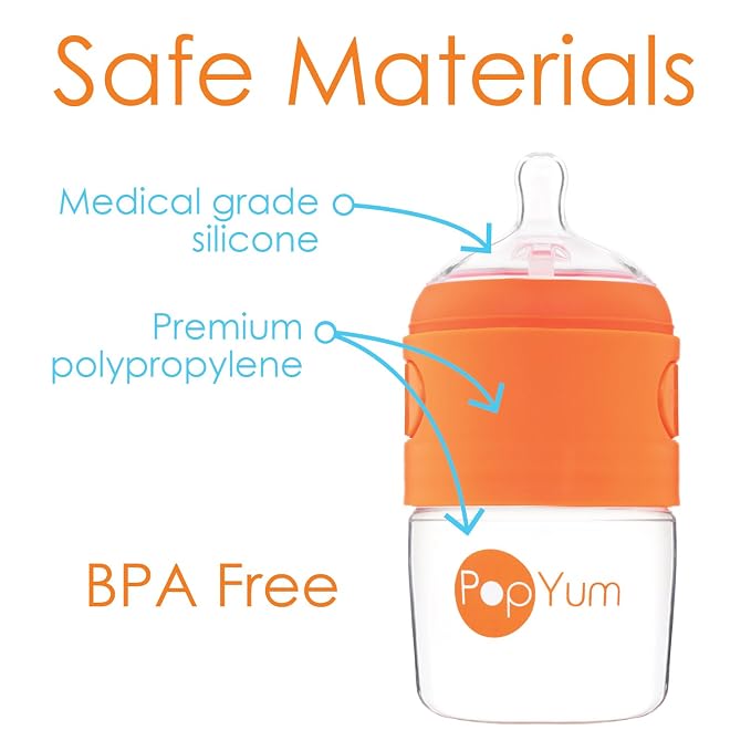 PopYum 5 oz Orange Anti-Colic Formula Making/Mixing/Dispenser Baby Bottles - Image 9