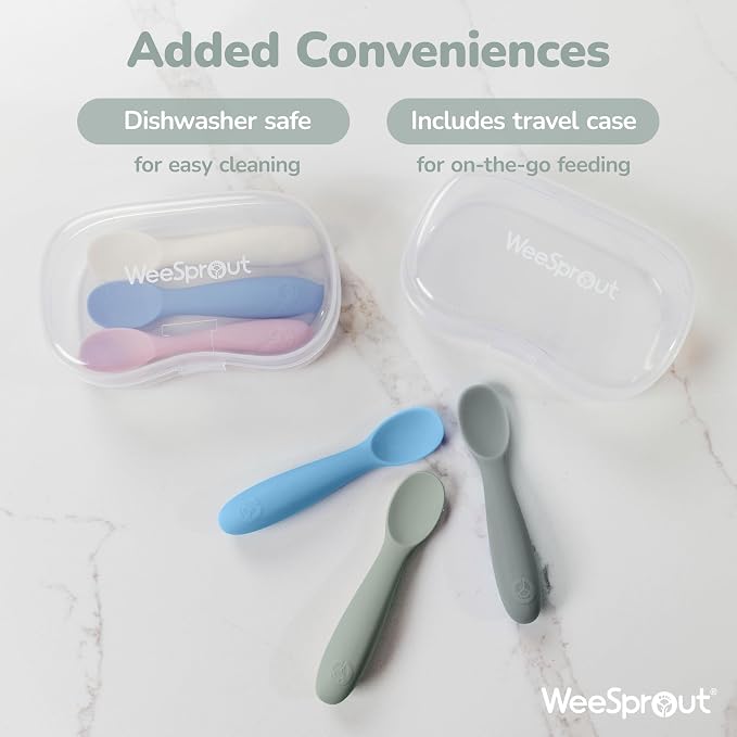 WeeSprout Baby Spoons for Self Feeding 6 Months +, Soft & Durable Silicone - Image 6