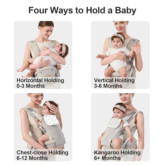 Baby Carrier with Hip Seat, 2-in-1 Forward-Facing Carry - Image 5