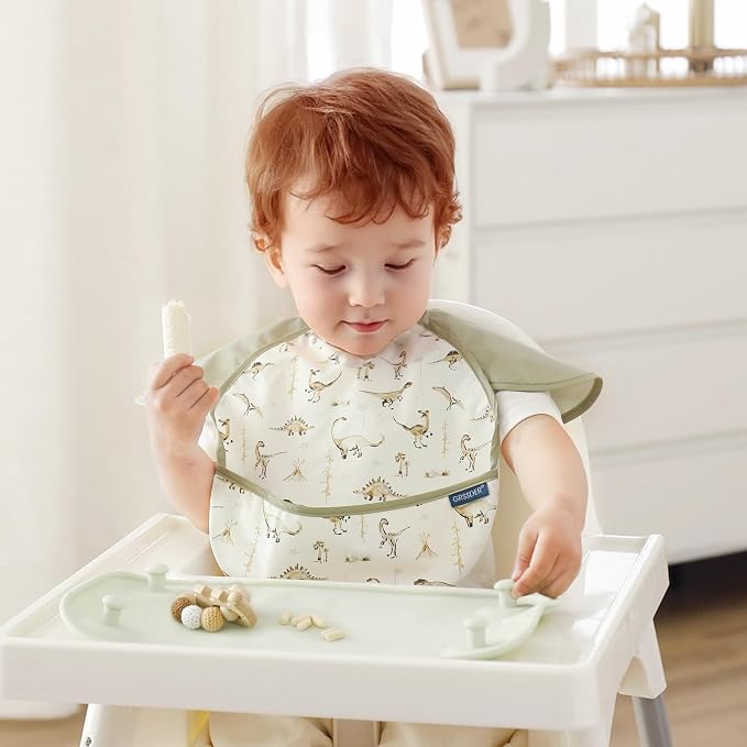 GRSSDER 3-pack Mess Proof Baby Feeding Bibs - Image 5