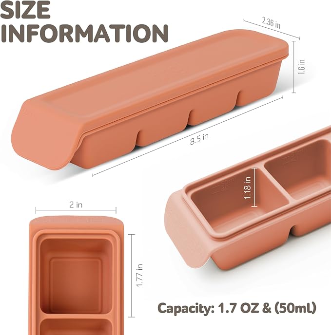 Silicone Freezer Trays with Lid, 1.7oz 4 Section - Image 6