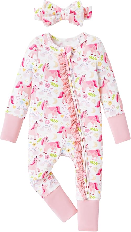 PATPAT Baby Girl Boy Clothes Newborn Infant Footie – Soft Viscose from Bamboo– by PATPAT