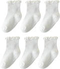 6 Pairs Toddler Ruffle Socks for Girls by ANYANIME
