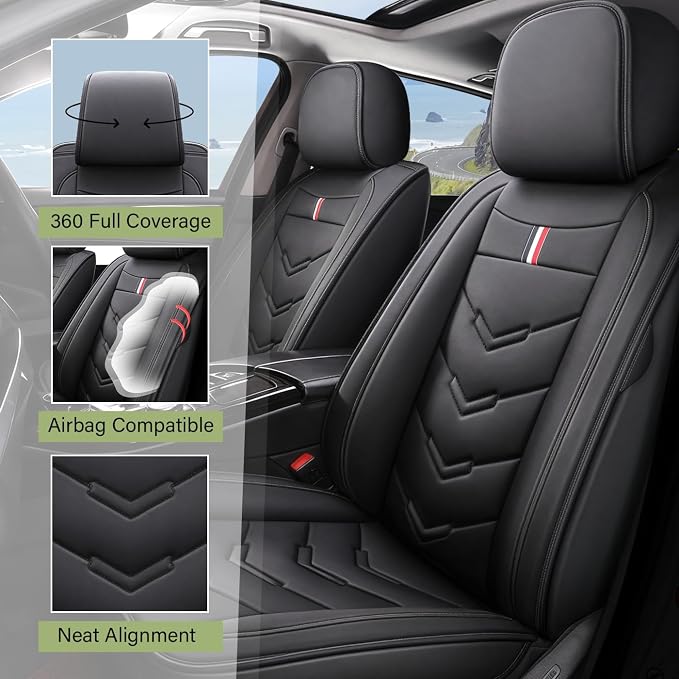Leather Car Seat Covers Fit for LR Defender 2020-2025, 5 Seater Waterproof and - Image 2