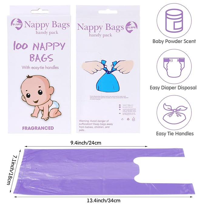 Honoson 1200 Count Baby Disposable Diaper Bags Scented Diaper Sacks - Image 2