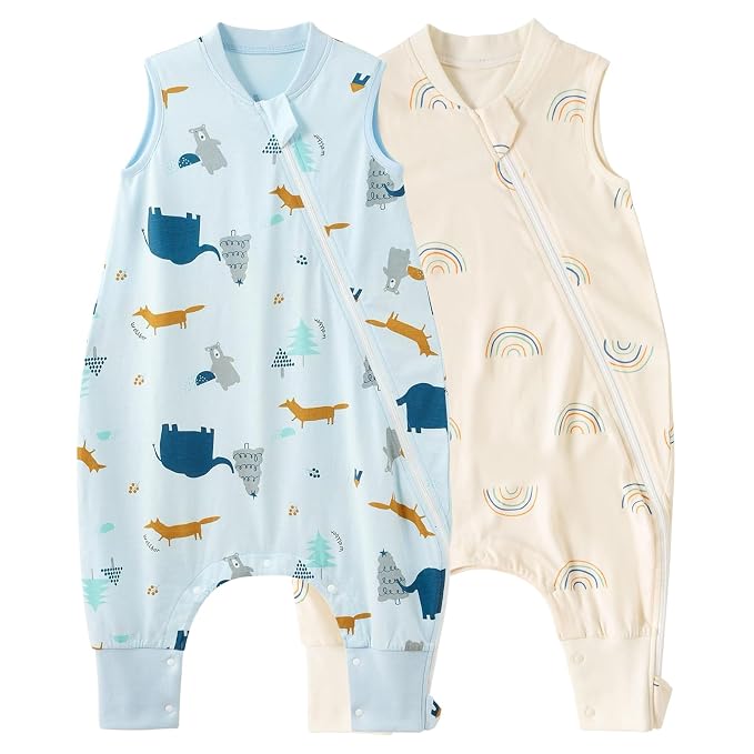 Duomiaomiao 2 Pack 0.5 TOG Toddler Sleep Sack 12-24 Months 100% Cotton by DuoMiaoMiao