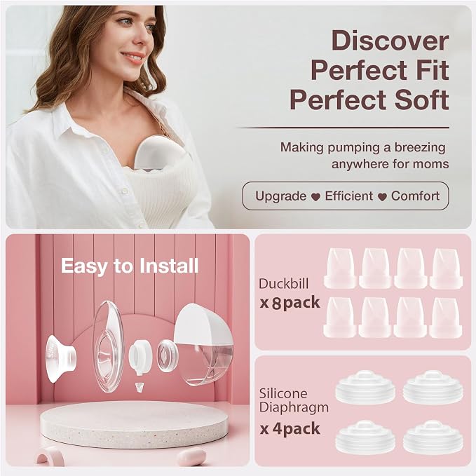 12PCS Mom cozy Breast Pump Replacement Parts, M5 Pump Parts Breastfeeding - Image 3