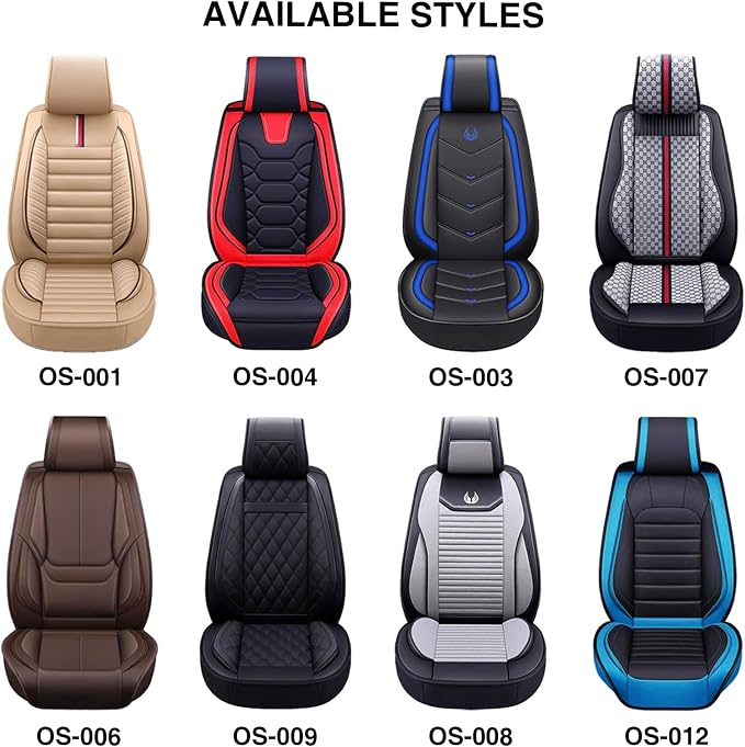 OASIS AUTO Car Seat Covers Premium Waterproof Faux Leather Cushion Universal - Image 8