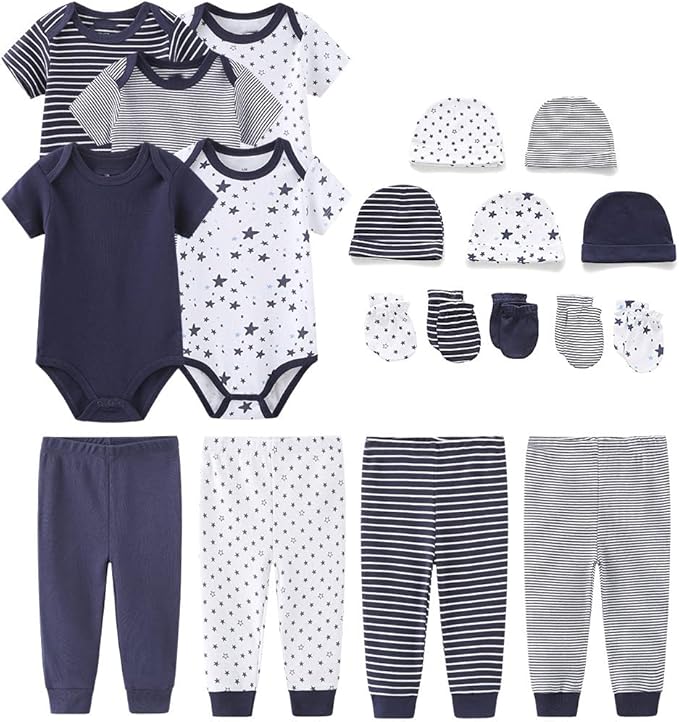 Chamie Newborn Baby Cute Design Bodysuit Short Sleeve One-Piece Baby Clothes by Chamie