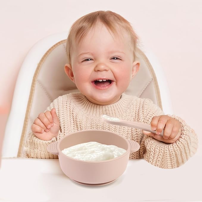 3 Pack Baby Bowls with Suction and 3 Pack Baby Spoons, BPA Free, Silicone Baby - Image 3