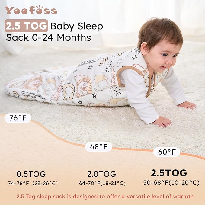 Yoofoss Baby Sleep Sack 18-24 Months, TOG 2.5 Baby Wearable Blanket - Image 3