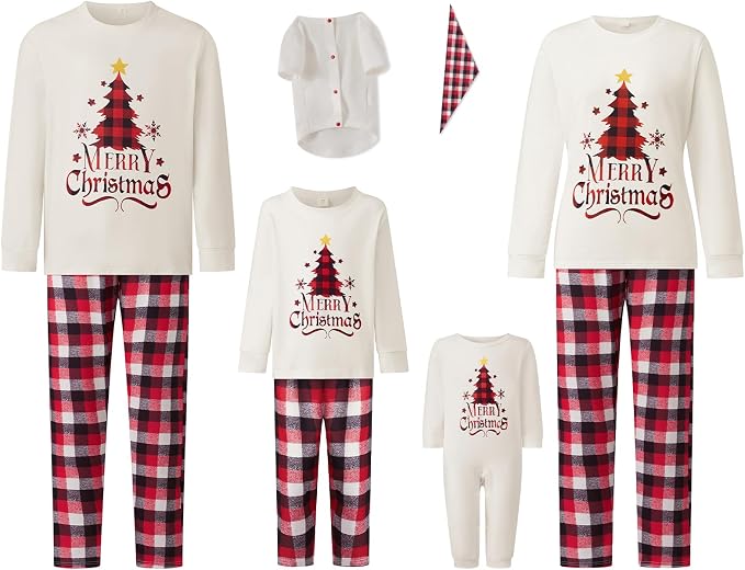 Awoscut Christmas Family Matching Pajamas Christmas Pjs Holiday Nightwear - Image 6