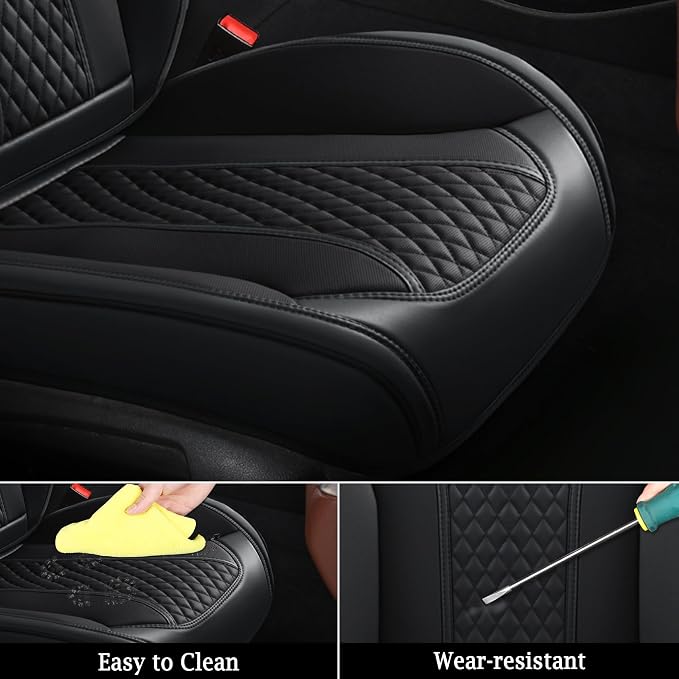 Doogo Seat Covers for Cars, Leather Seat Covers, Waterproof Front Automotive - Image 6