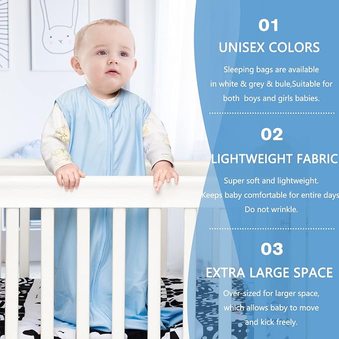 3 Pack Baby Sleep Sack 18-24 Months 100% Rayon Cotton Baby Sleeping Bag 2-Way - Image 2