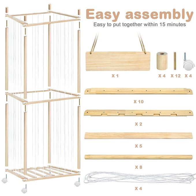Stuffed Animal Zoo Storage Cage Wooden, Space Save Toy Organizer, Extra Large - Image 6