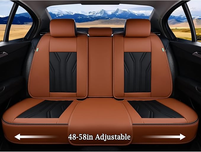 FLORICH Leather Seat Covers, Seat Covers Full Set, Car Seat Protectors 5 Seats - Image 4