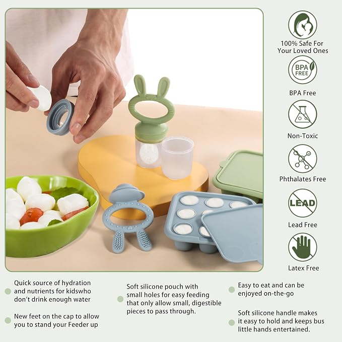 WAJIAYON Baby Breastmilk Popsicle Molds & Babies Fruit Feeder, Infant Food - Image 5
