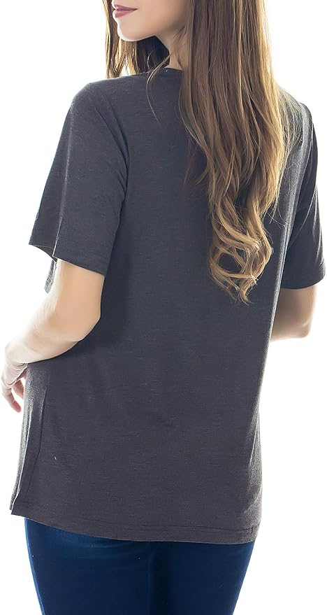 Smallshow Women's Maternity Nursing Tops Short Sleeve Breastfeeding Clothes - Image 4