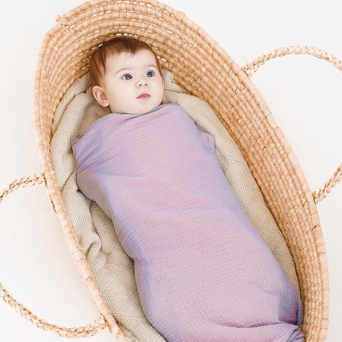 Muslin Swaddle Blankets for Newborns, 2 Pack Large 40 x 40 Inches, 100% Cotton - Image 3