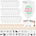 NACHLYNN 110 Pcs White Baby Bibs Baby Shower Games Set Including 24 Blank Baby by Createyourownlifestory