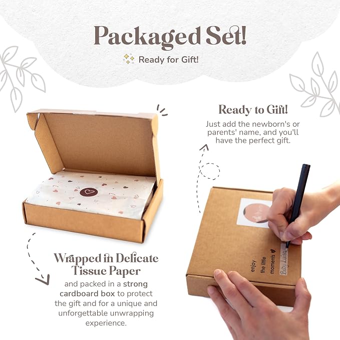 Mikito Organic Cotton Newborn Gift Box, Unisex Baby Gift Set incl. Muslin Lovey - Image 6