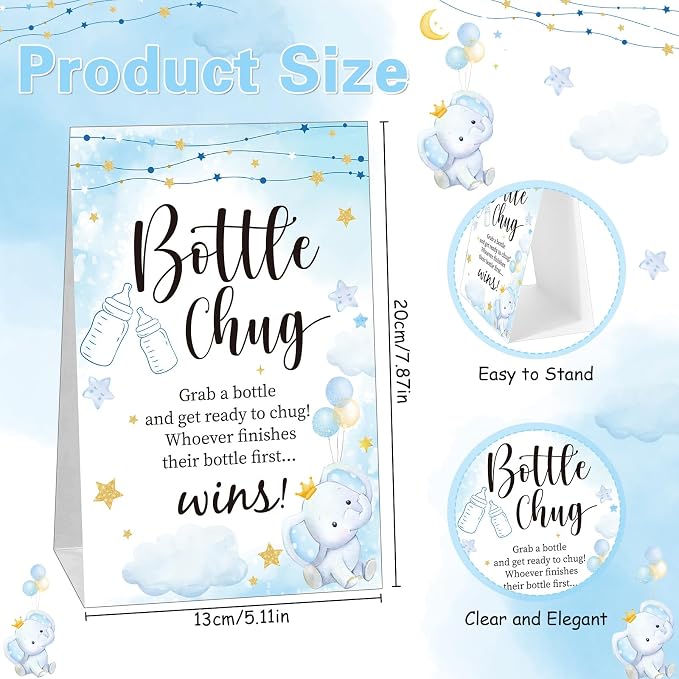 TrelaCo Bottle Chug Baby Shower Game 20 Pcs Baby Bottles Shower Favor - Image 2