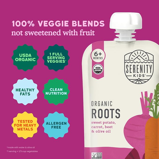 Serenity Kids 6+ Months Veggie Puree Baby Food Pouches - Image 4