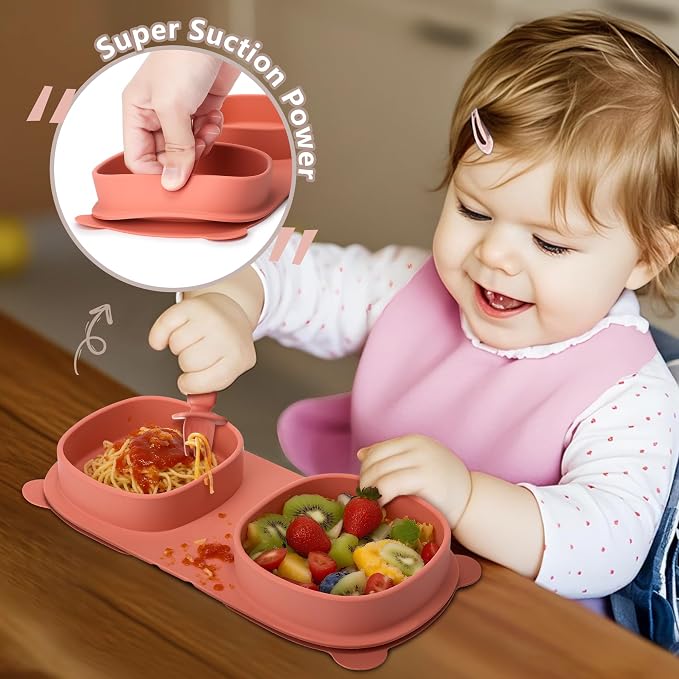 Silicone Foldable Novelty Dinner Plates, Suction Plates - Image 2