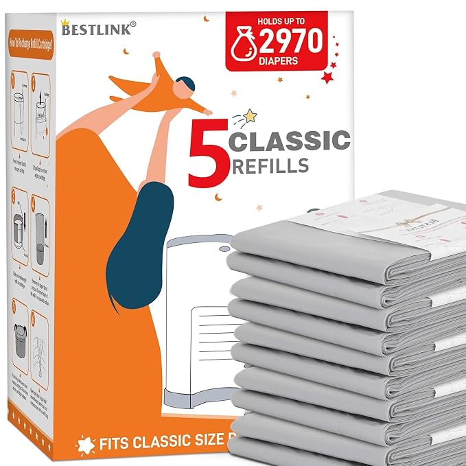 5 Pack Refills Compatible with DEKOR CLASSIC Diaper Pails | 20% Extra Length by Unknown