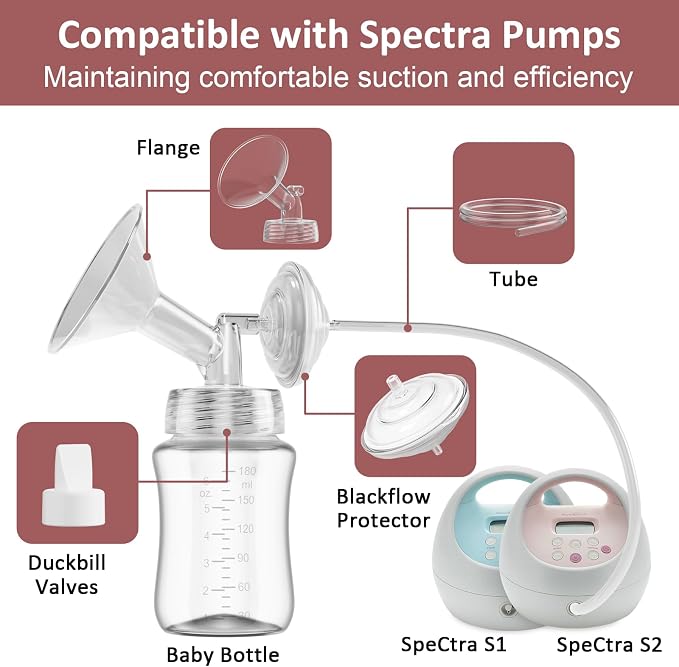 Pump Parts Compatible with Spectra S1/S2/9 Plus Breastpump, 4 Set Replacement - Image 3