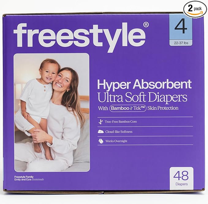 Freestyle BambooTek Diapers – Hyper Absorbent & Non-Toxic – Disposable Diapers by Freestyle