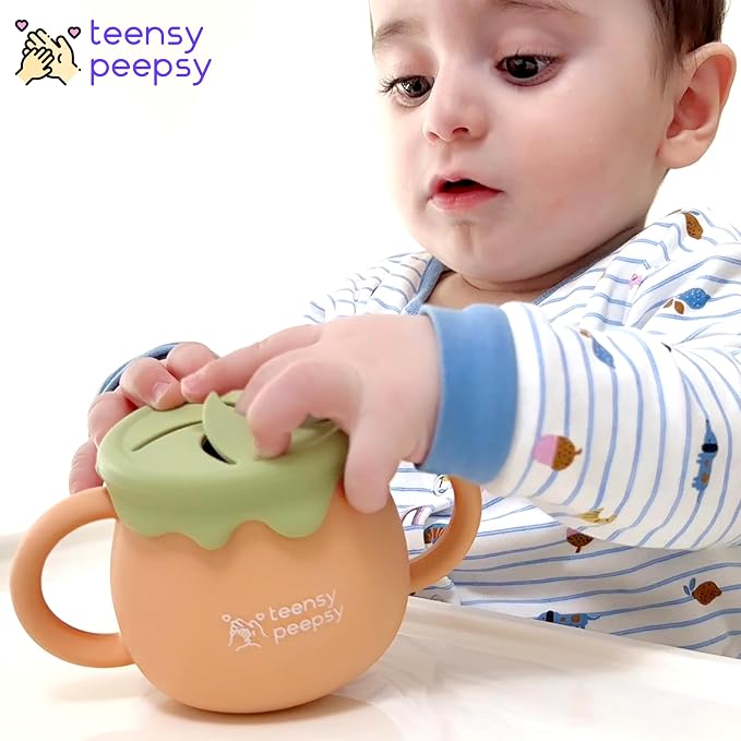 Honey Jar Pot 3-in-1 Silicone Training Cup 8.5oz, Unisex Baby Sippy Cup - Image 3