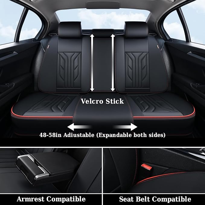 Coverado Seat Covers, Car Seat Covers Full Set, Leather Seat Covers - Image 7
