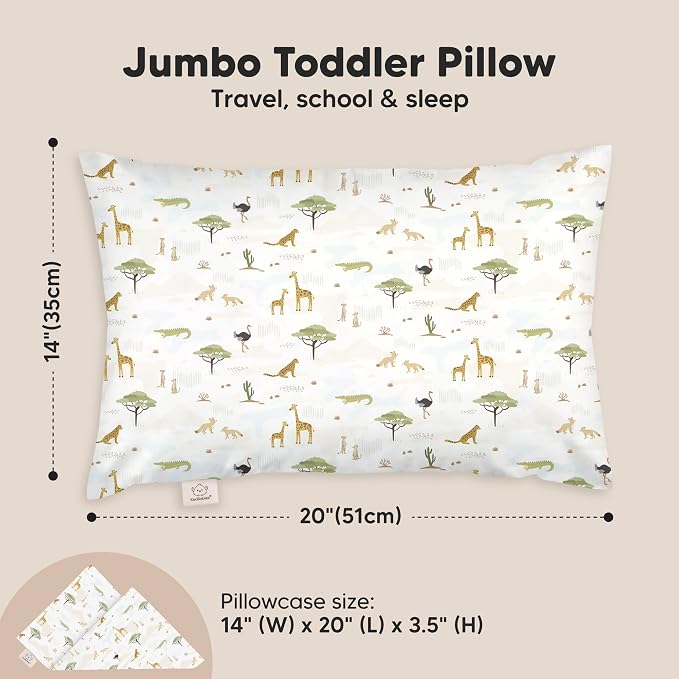 KeaBabies Toddler Pillow with Pillowcase, Jumbo 14X20 - Image 3