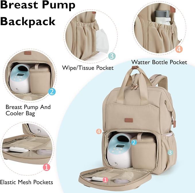 mommore Diaper Bag Backpack, Breast Pump Backpack - Image 4