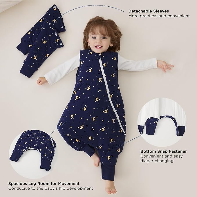 Duomiaomiao 3.5 TOG Toddler Sleep Sack 2-3T 100% Cotton Winter Side Open Zipper - Image 5