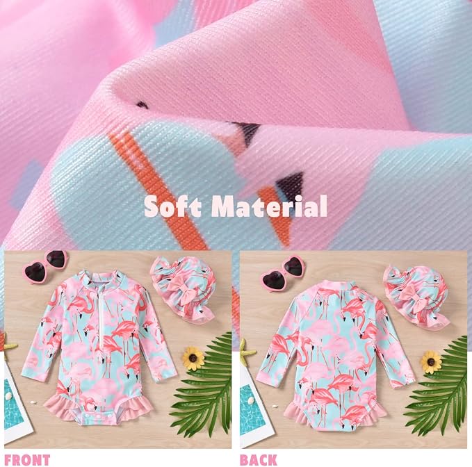 Aalizzwell Baby Girls Long Sleeve One Piece Swimsuit - Image 3