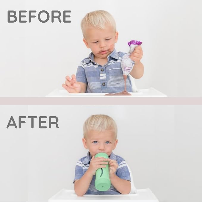 Subo Baby Food Bottle Starter Set | No Mess Baby Toddler Self Feeder | Squeeze - Image 3
