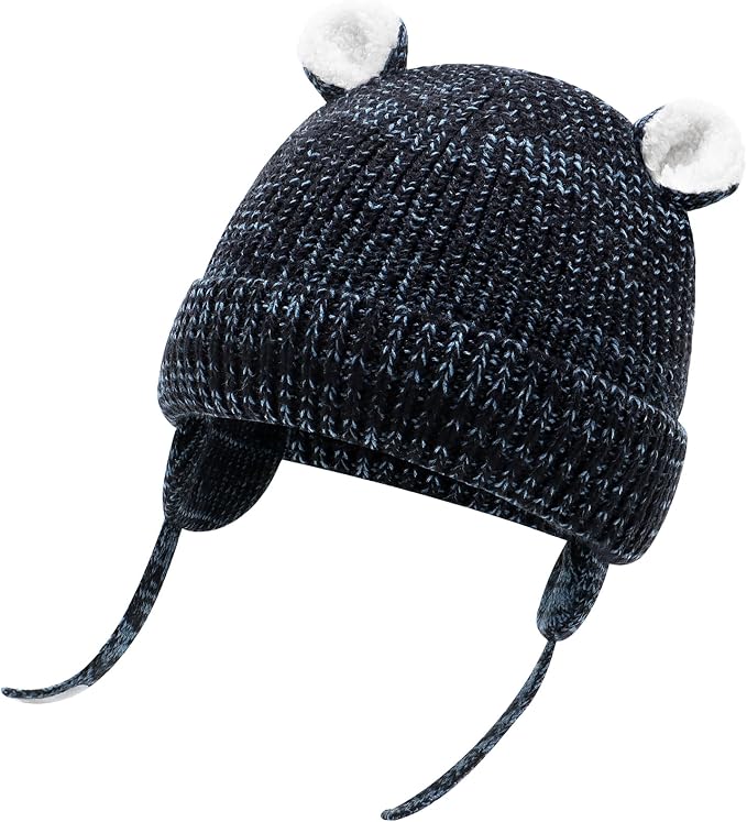 Duoyeree Cozy Baby Beanie with Earflaps and Fleece Lining - Image 3