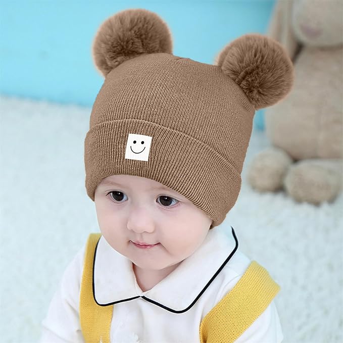 AZJ Baby Beanie Hat Toddler Infant Winter Knitted Hat Kids Soft Warm Pom Pom - Image 6