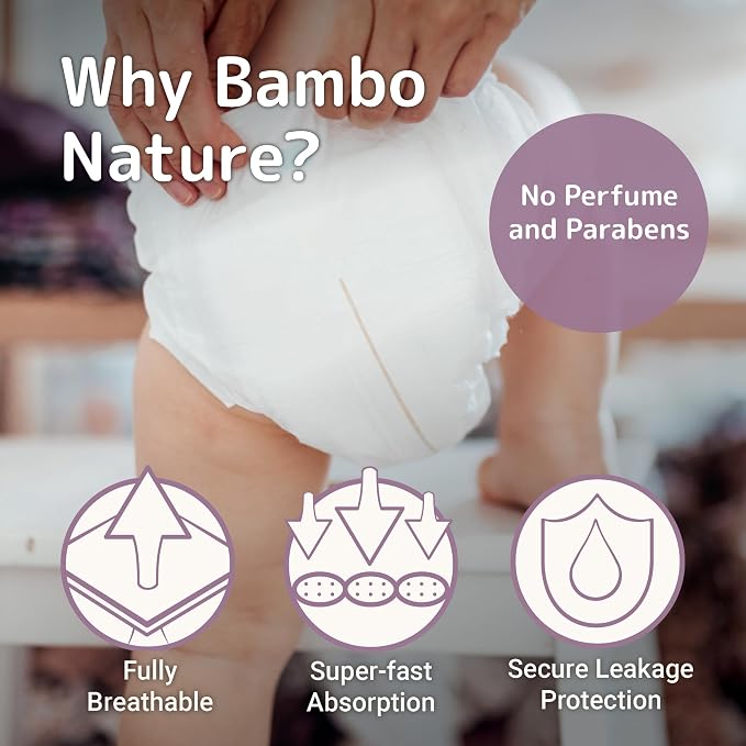 Bambo Nature Hypoallergenic Dream Baby Diapers, Premium Eco-Labeled Sustainable - Image 2