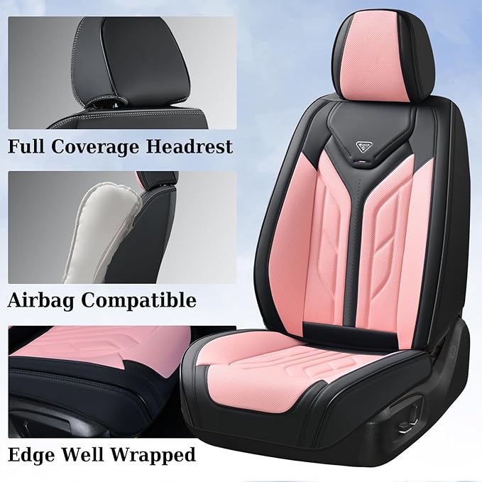 Coverado Front Seat Covers, Car Seat Covers Front Seats, Leather Seat Covers - Image 3