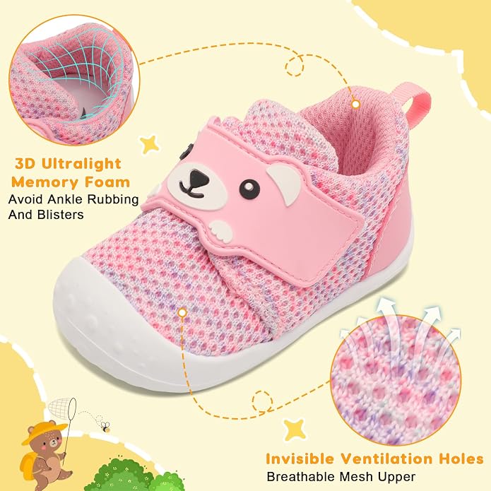 FEETCITY Baby Walking Shoes Wide Baby Shoes Boys Girls Infant Sneakers Crib - Image 4