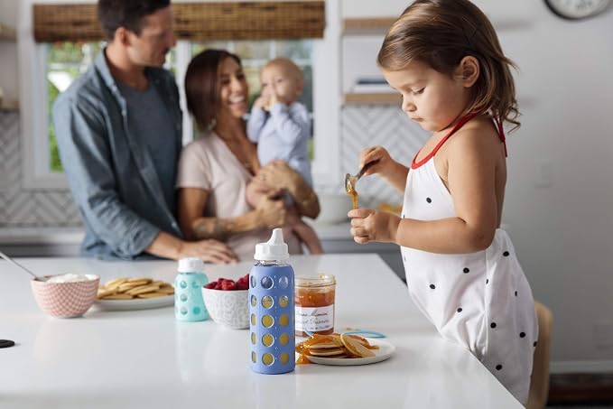 Lifefactory Baby Bottle Starter Set 10-Piece | 4 oz Mint & Blanket, 9 oz Kale & - Image 4