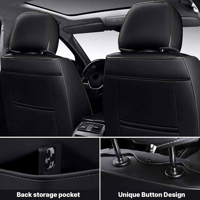 Car Seat Cover Full Set, Waterproof Leather Seat Cover, Front and Rear Auto - Image 4